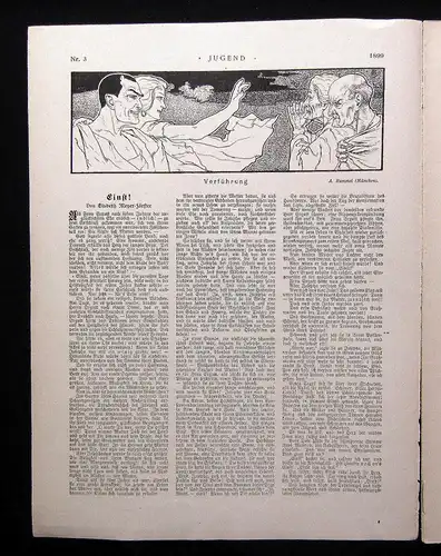 Jugend Zeitschrift Wochenschrift Nr.3  1899 Hirth Verlag IV. Jahrg. Jugendstil