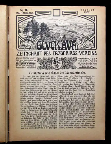 Möckel 12 Hefte Glückauf Zeitschrift des Erzgebirgsvereins 27. Jhg. 1907 mb