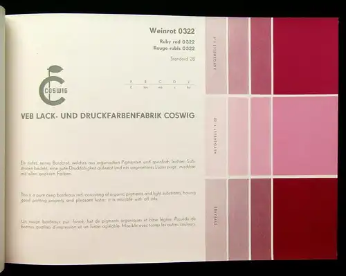 TGL bunte Farben für Buchdruck Coswig VEB Lack u. Druckfarbenfabrik um 1900 js