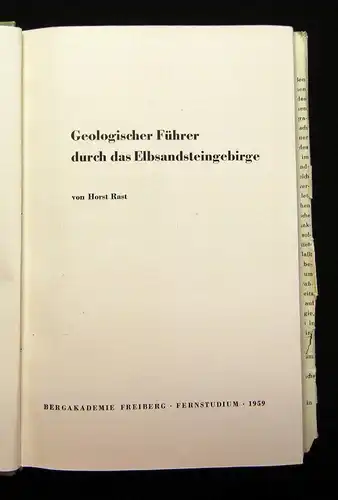 Rast Geologischer Führer durch das Elbsandsteingebirge 1959 Ortskunde Führer js