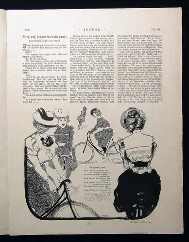 Jugend Zeitschrift Wochenschrift Nr.30  1899 Hirth Verlag IV. Jahrg. Jugendstil