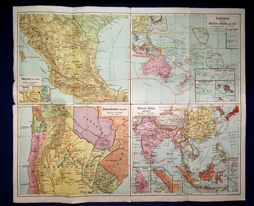 Landkarten mit Reisewegen zu Karl May`s Erzählungen 3 Karten komplett um 1935 js