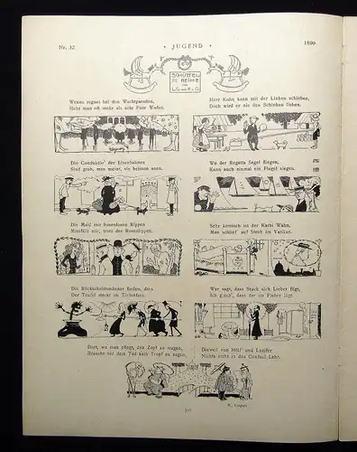 Jugend Zeitschrift Wochenschrift Nr.32  1899 Hirth Verlag IV. Jahrg. Jugendstil