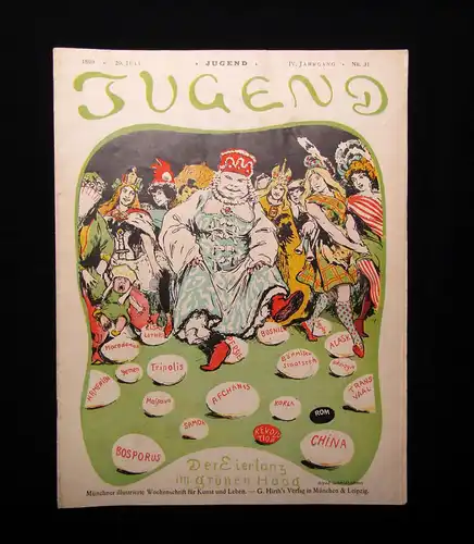 Jugend Zeitschrift Wochenschrift Nr.31  1899 Hirth Verlag IV. Jahrg. Jugendstil