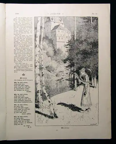 Jugend Zeitschrift Wochenschrift Nr.31  1899 Hirth Verlag IV. Jahrg. Jugendstil