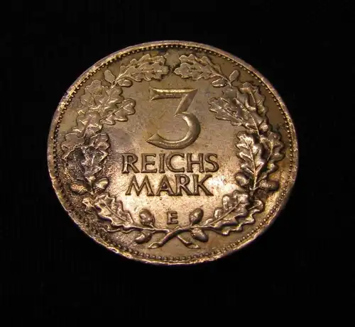 3 Reichsmark Weimarer Republik 1925 Jahrtausendfeier Rheinlande E 500er Silber