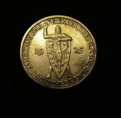 3 Reichsmark Weimarer Republik 1925 Jahrtausendfeier Rheinlande E 500er Silber