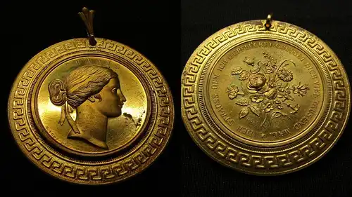 Medaille Charis, Göttin der Anmut vergoldet ca.52mm ca.34 g vz Nachprägung