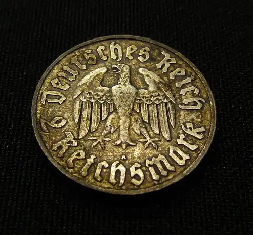 Münze 2 Reichsmark 450 Jahre Luther 1933 625er Silber  fast vorzüglich ca.25cm