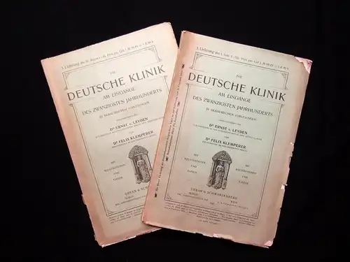 Leyden Die deutsche Klinik am Eingange des 20. Jhd. 1901 2 Hefte Medizin mb