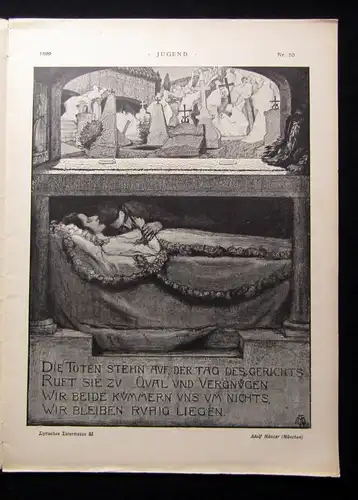 Jugend Zeitschrift Jugendstil Wochenschrift Nr. 50 1899 IV.Jhg. Hirth Verlag js