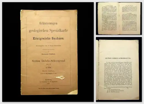 Credner Erläuterungen geologische Specialkarte des Königreichs Sachsen 1899 mb