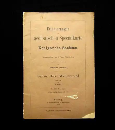 Credner Erläuterungen geologische Specialkarte des Königreichs Sachsen 1899 mb