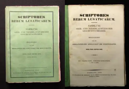 Scriptores Rerum Lusaticarum Sammlung Oberlausitzer Geschichtsschreiber 1852 js