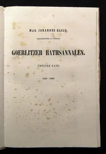 Scriptores Rerum Lusaticarum Sammlung Oberlausitzer Geschichtsschreiber 1852 js