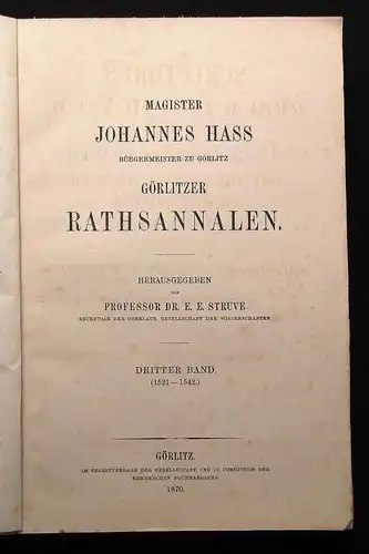 Scriptores Rerum Lusaticarum Sammlung Oberlausitzer Geschichtsschreiber 1870 js