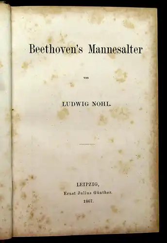 Nohl Beethovens Leben und Jugend Band 1 und 2 (von 4) 1864 Belletristik Lyrik mb