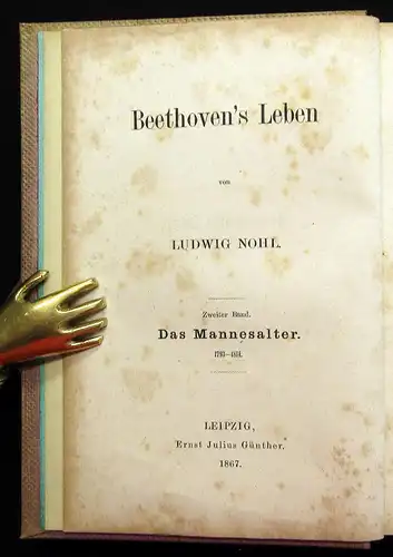 Nohl Beethovens Leben und Jugend Band 1 und 2 (von 4) 1864 Belletristik Lyrik mb