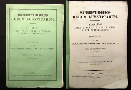 Scriptores Rerum Lusaticarum Sammlung Oberlausitzer Geschichtsschreiber 1850 js