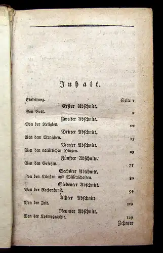 Sulzer Kurzer Inbegriff aller Wissenschaften für Kinder von 6 bis 12 1801 mb