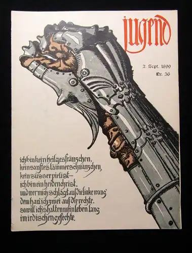 Jugend Zeitschrift Jugendstil Wochenschrift Nr. 36 1899 Hirth Verlag js