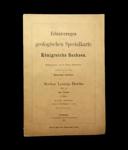 Credner Erläuterungen geologische Specialkarte des Königreichs Sachsen 1899
