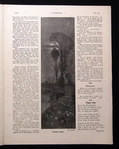 Jugend Zeitschrift Jugendstil Wochenschrift Nr. 44 1899 IV. Jhg. Hirth Verlag js