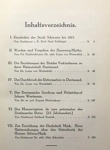 Beiträge zur Geschichte Dortmunds u der Grafschaft Mark XXXIV. 1927 Geschichte