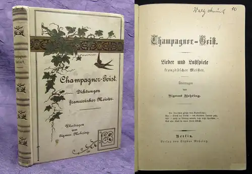 Mehring Champagner-Geist Liede rund Lustspiele französischer Meister um 1890