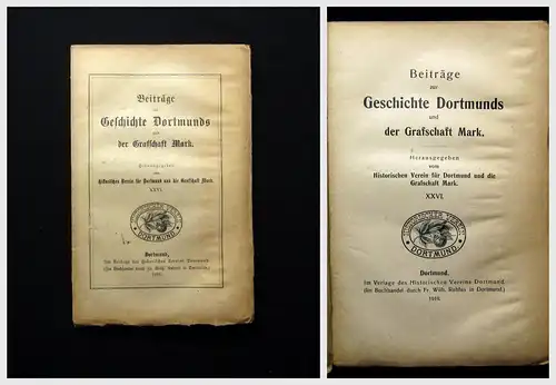 Beiträge zur Geschichte Dortmunds u der Grafschaft Mark XXVI. 1919 Geschichte