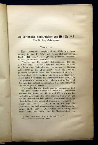 Beiträge zur Geschichte Dortmunds u der Grafschaft Mark XXVI. 1919 Geschichte