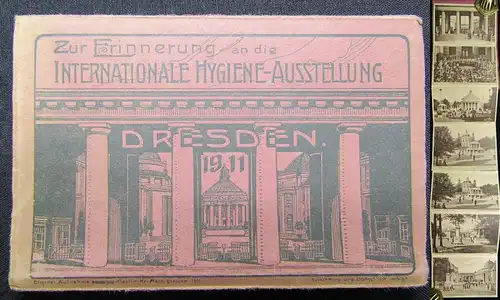 12 Ansichtskarten "Erinnerung an die Internationale Hygiene-Ausstellung Dresden"