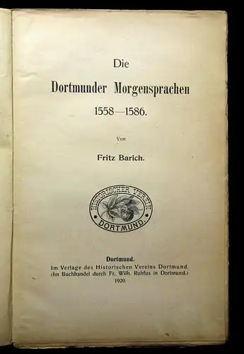 Beiträge zur Geschichte Dortmunds u der Grafschaft Mark XXVII/XXVIII 1920