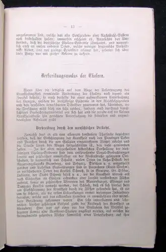 Das Auftreten und der Verlauf der Cholera Or.Ausg. selten 1874 Reise- Bericht