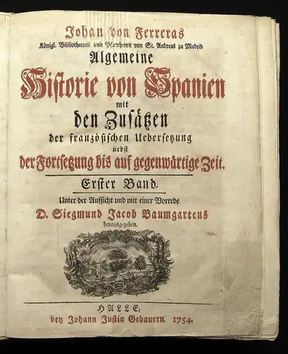 Ferreras Allgemeine Historie von Spanien 2 Bde. in 1(von 13) 1754 Geschichte