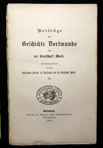 Beiträge zur Geschichte Dortmunds u der Grafschaft Mark XI. 1902 Geschichte