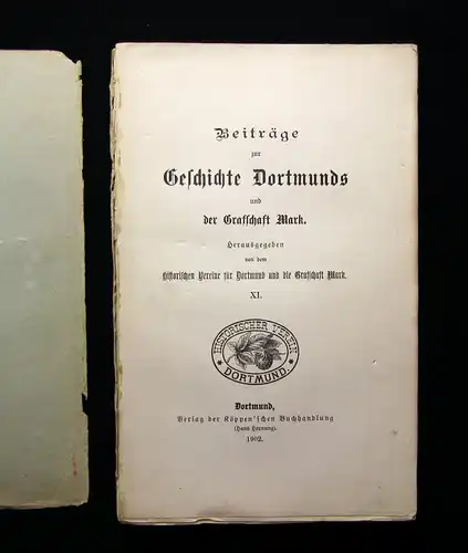 Beiträge zur Geschichte Dortmunds u der Grafschaft Mark XI. 1902 Geschichte