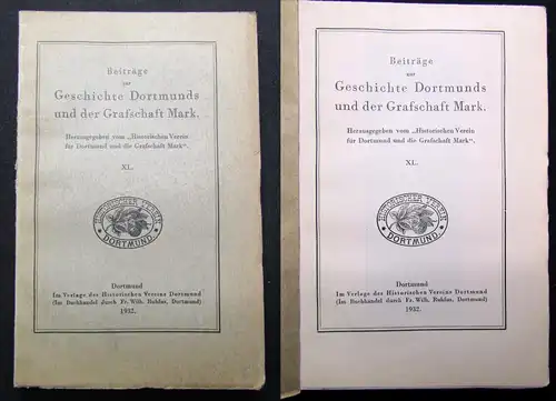Winterfeld Geschichte Dortmunds und der Graffschaft Mark XL. 1932 Geschichte