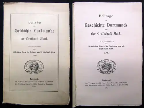 Beiträge zur Geschichte Dortmunds und der Graffschaft Mark XXII. 1913 Geschichte