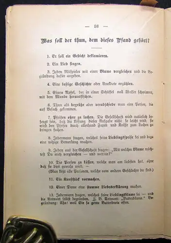 Busch Das Gesellschafts-spielbuch und Allerhand Kunststücke um 1900 Experimente