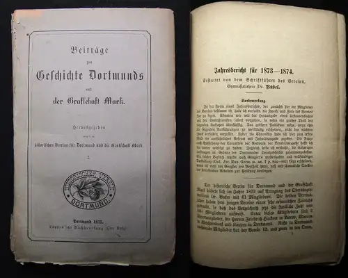 Beiträge zur Geschichte Dortmunds und der Graffschaft Mark Bd.1, 1875 Geschichte