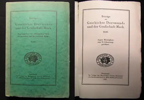 Beiträge zur Geschichte Dortmunds und der Graffschaft Mark XLIII 1937 Geschichte