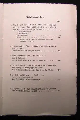 Beiträge zur Geschichte Dortmunds und der Graffschaft Mark XLIII 1937 Geschichte