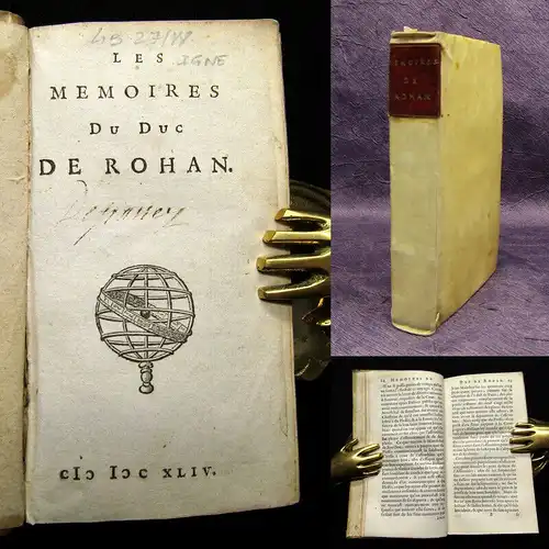 Rohan, Henri de 1644 Les Memoires du duc de Rohan. - 3 Teile in 1 Bd.