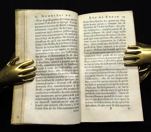 Rohan, Henri de 1644 Les Memoires du duc de Rohan. - 3 Teile in 1 Bd.