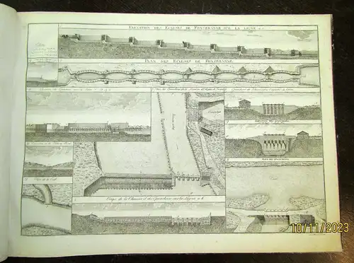 32 Tafeln über Wasserbau Tafel 69-101 Kupferstich 50 x67 cm um 1800