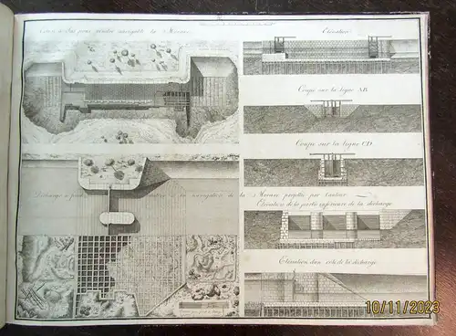 32 Tafeln über Wasserbau Tafel 69-101 Kupferstich 50 x67 cm um 1800