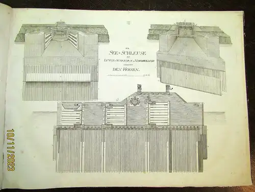 32 Tafeln über Wasserbau Tafel 69-101 Kupferstich 50 x67 cm um 1800