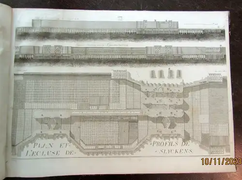 32 Tafeln über Wasserbau Tafel 69-101 Kupferstich 50 x67 cm um 1800