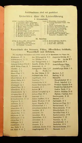 Bär der gute Plan von Dresden mit Straßen- Verzeichnis 50 x 65 cm um 1925 Guide